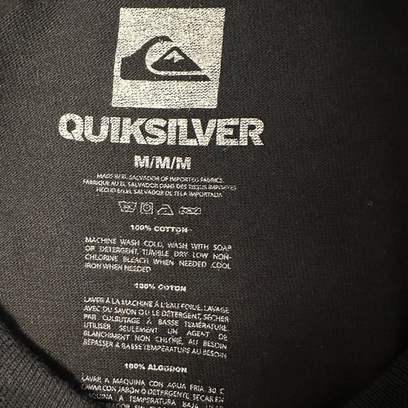 Men’s Quicksilver Medium Black T-shirt - NWT - Picture 6 of 7